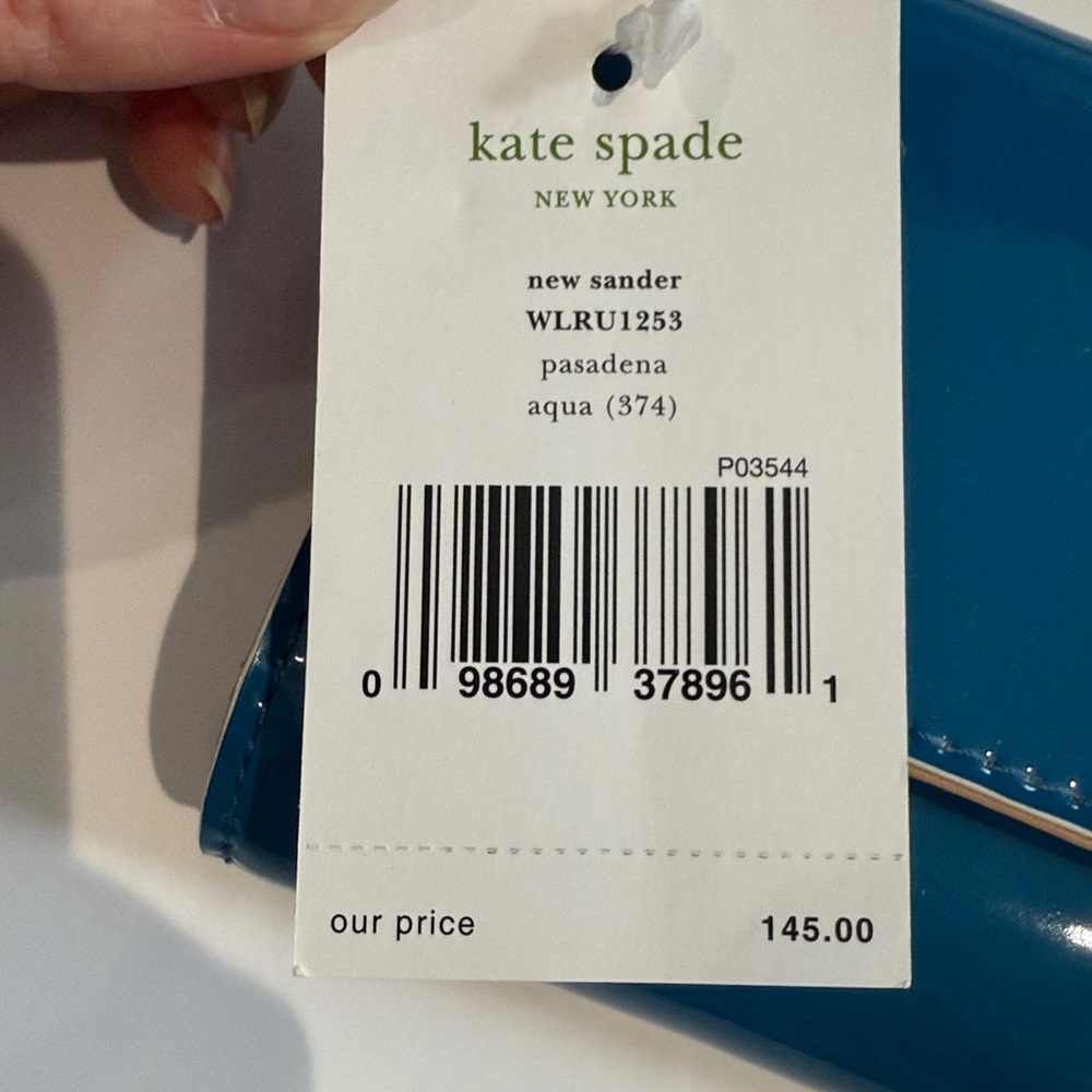 NWT Kate Spade Vibrant Peacock Blue Wallet - Picture 2 of 12